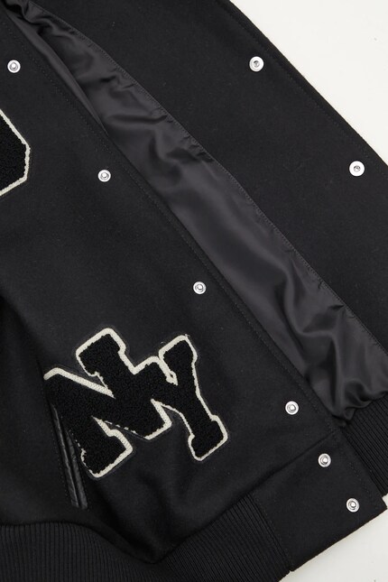 MKI MIYUKI ZOKU wool bomber jacket Patch Varsity black color PATCH