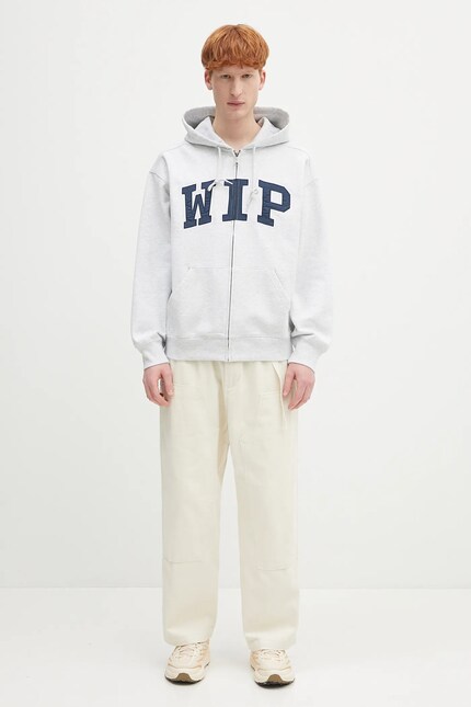 新品【NYLON STAND HOODED JUMPER】 アイボリー サイズ１ Carhartt WIP sweatshirt Hooded WIP Sweat Jacket gray color hooded