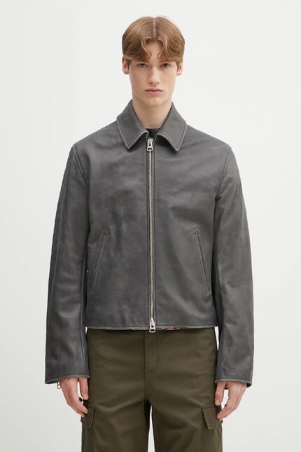 Kenzo leather jacket gray color FF55LB1440AB.96 at PRM US Kenzo leather jacket gray color FF55LB1440AB.96 at PRM US