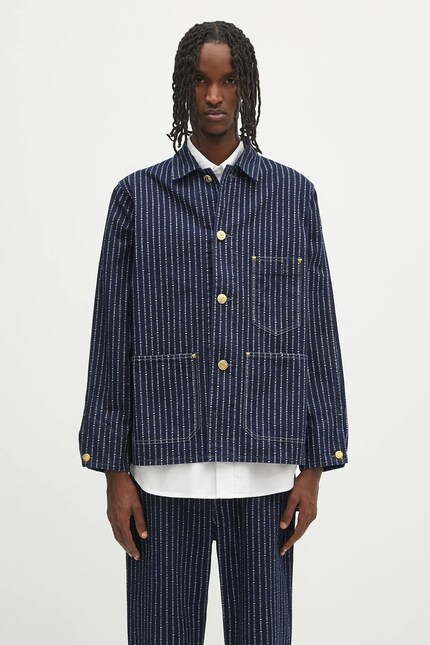 ジャケット・アウター schott Wabash Stripe Coverall Human Made denim jacket Wabash Coverall Jacket blue color