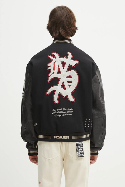 KSUBI bomber jacket playoff varsity black color MSP25JK003 at PRM US