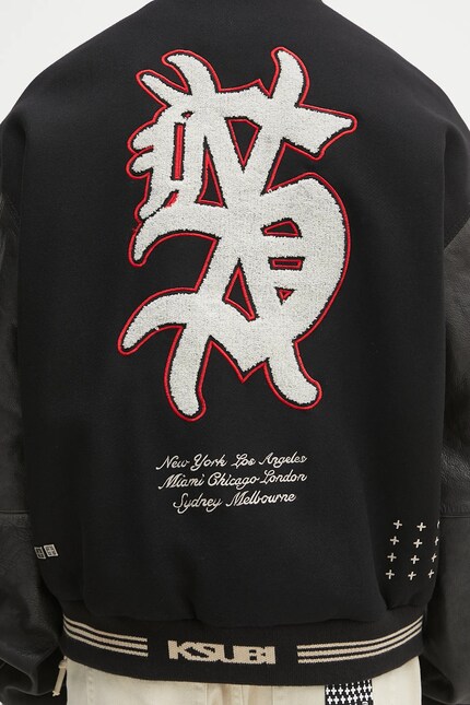 KSUBI bomber jacket playoff varsity black color MSP25JK003 at PRM US