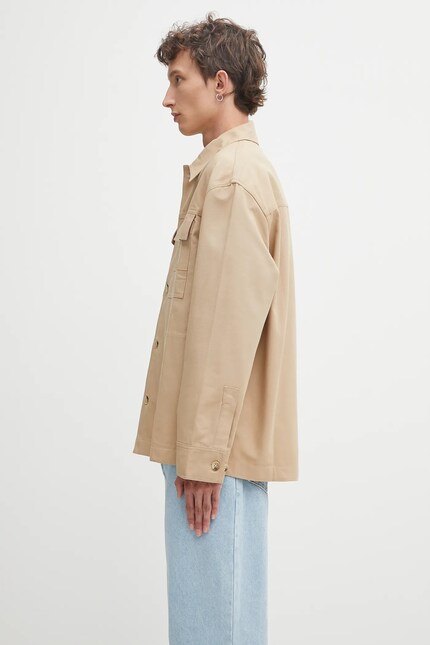 Maison Kitsuné cotton jacket Workwear beige color OM02117WW9040 at