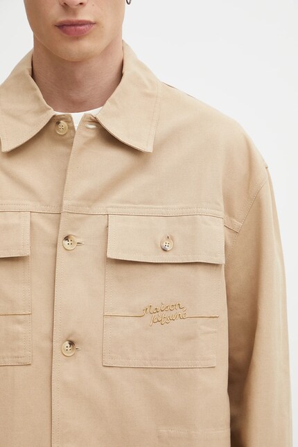 Maison Kitsuné cotton jacket Workwear beige color OM02117WW9040 at