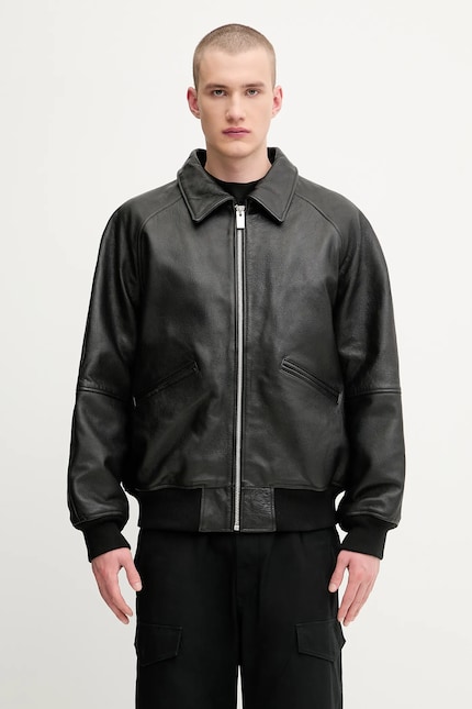 Кожаная куртка 1017 ALYX 9SM Leather varsity цвет чёрный
