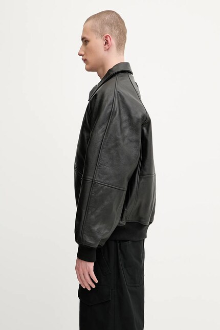 1017 ALYX 9SM leather jacket Leather varsity black color