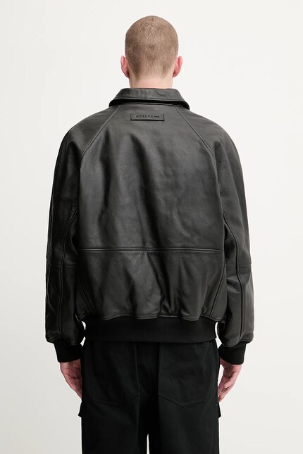 Кожаная куртка 1017 ALYX 9SM Leather varsity цвет чёрный