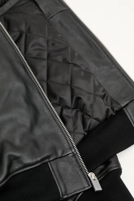 1017 ALYX 9SM leather jacket Leather varsity black color
