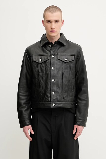 1017 ALYX 9SM leather jacket Leather varsity black color