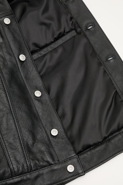 1017 ALYX 9SM leather jacket Leather varsity black color