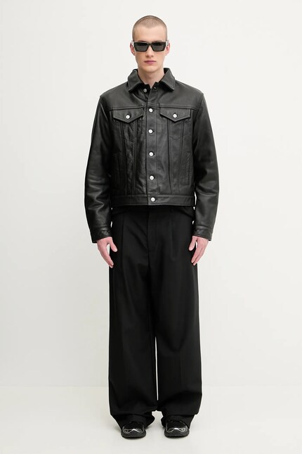 1017 ALYX 9SM leather jacket Leather varsity black color