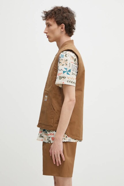Carhartt WIP cotton vest Classic Vest men's brown color I026457