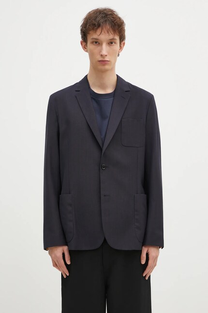 Paul Smith wool blend blazer navy blue color M1R-2321-P02571 at PRM US