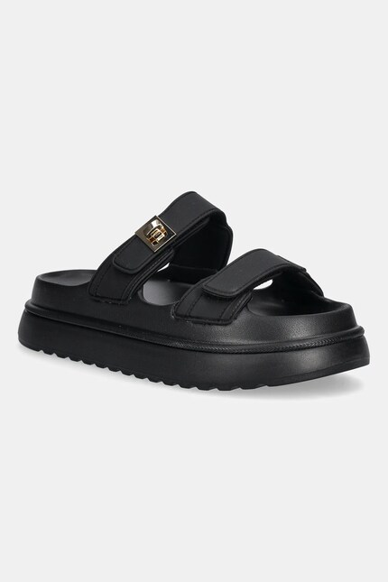 Шльопанці Steve Madden Bigschmona-J колір чорний на платформі