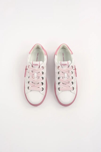 Karl Lagerfeld sneakers din piele KAPRI NFT femei, culoarea roz