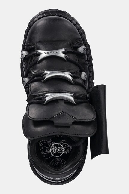 New Rock leather sneakers black color M-OVERZ106NR-C1 at PRM US