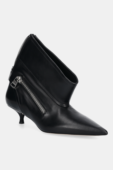 JW Anderson leather ankle boots Biker Kitten Heel black color BT0105.LA0268  at PRM US