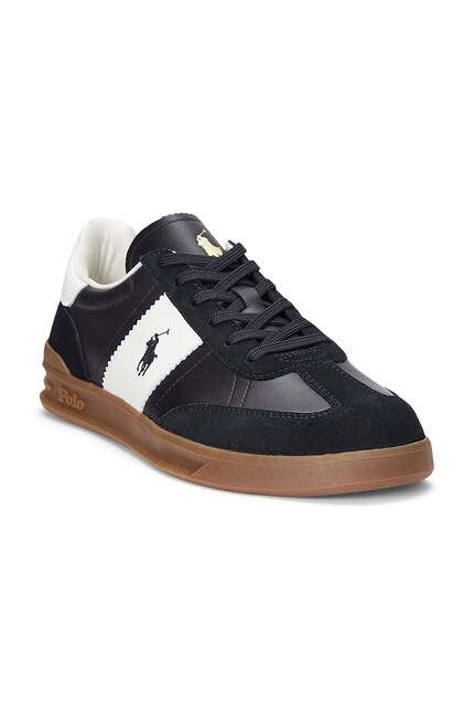 Polo Ralph Lauren leather sneakers Hrt Aera Pp black color