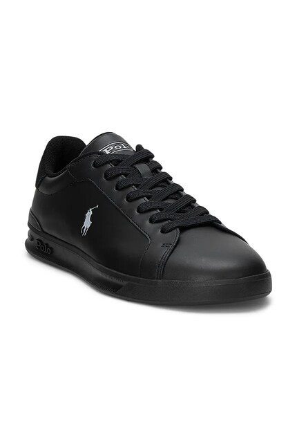 Polo Ralph Lauren leather sneakers Hrt Crt Ii men's black color