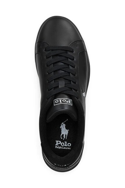 Polo Ralph Lauren leather sneakers Hrt Crt Ii men's black color