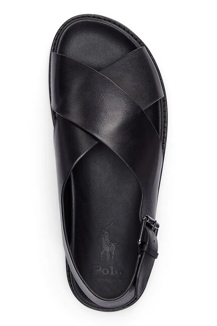 よ*ん様 Polo by Ralph Lauren ブラック　レザー　S スイン Polo Ralph Lauren leather sandals Zane men's black color