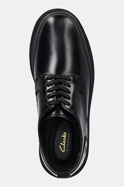 Clarks Originals leather shoes Badell Lace men's black color