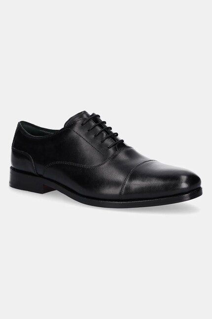 Clarks Originals leather shoes CraftJames Cap men's black color