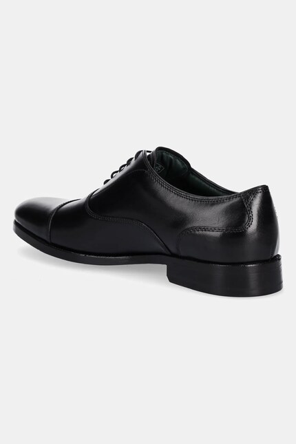 Clarks Originals leather shoes CraftJames Cap men's black color