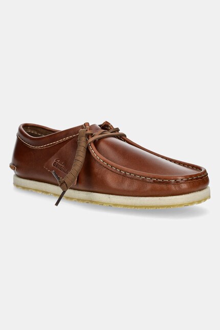 Clarks Originals leather loafers Godney Lace men's brown color