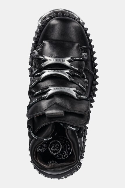 VETEMENTS leather sneakers Fire Platform black color UA66SN100B at