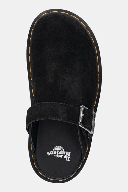 Dr. Martens suede sliders ZebZag Mule Mule black color DM31657001