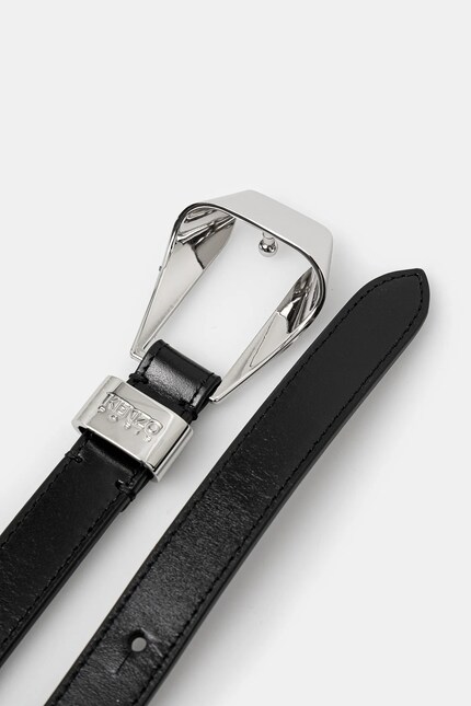 Kenzo leather belt women's black color FE62CE040L03.AG at PRM US