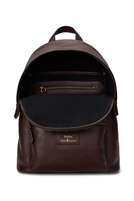 Polo Ralph Lauren leather backpack black color smooth 405962456 at