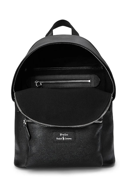 Polo Ralph Lauren leather backpack men's black color smooth Polo Ralph Lauren leather backpack men's black color smooth