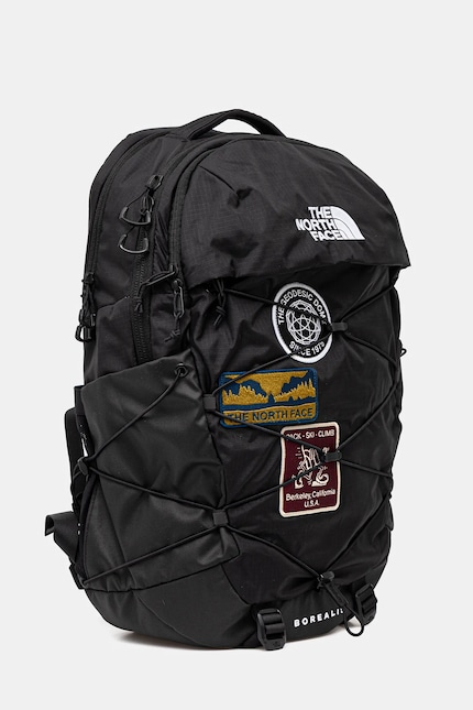 black borealis north face backpack The Commuter Laptop - Water Repellent, Laptop Sleeve, Large Main Compartment, TNF U Borealis Patch/TNF White, One Size while the reflective details enhance visibility in low light conditions The North Face Borealis Pack