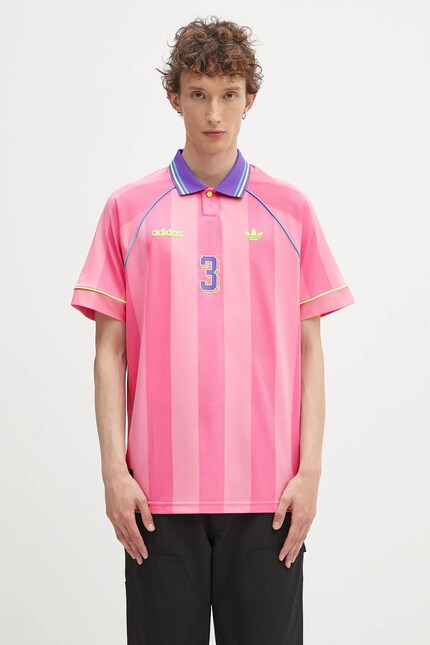adidas Originals polo shirt Jcquard Jersey pink color patterned