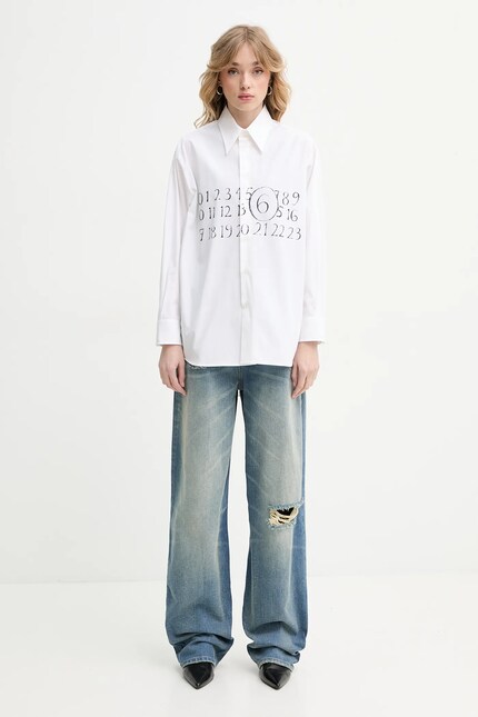 【ちこ】MM6 Maison Margiela テーラード 40 薄紫 Джинсы MM6 Maison Margiela женские высокая посадка S52LA0241