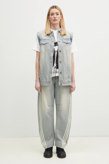 Бавовняні джинси adidas Originals DENIM BN PANT жіночі висока