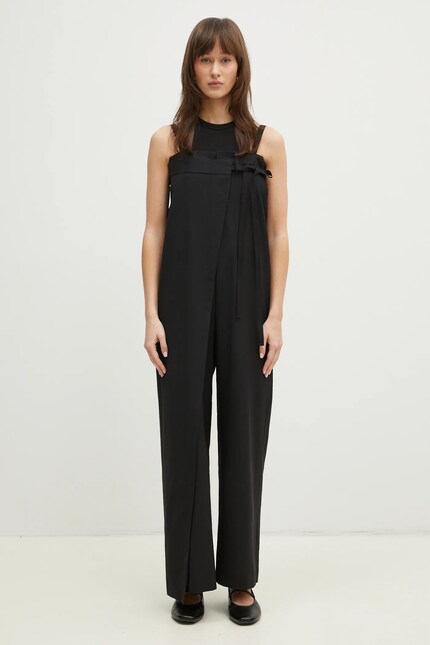 MM6 Maison Margiela wool jumpsuit black color S52FP0089 at PRM US