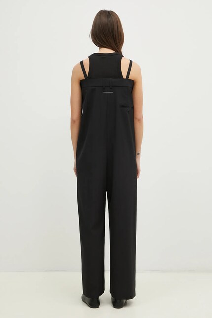 MM6 Maison Margiela wool jumpsuit black color S52FP0089 at PRM US