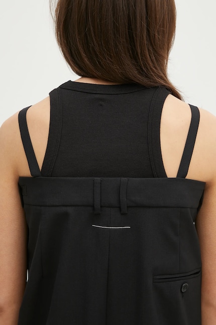 MM6 Maison Margiela wool jumpsuit black color S52FP0089 at PRM US MM6 Maison Margiela wool jumpsuit black color S52FP0089 at PRM US