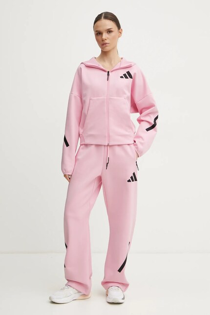 risa adidas pantaloni de trening Z.N.E. culoarea roz, cu imprimeu