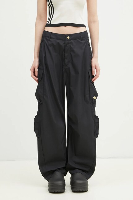 パンツ adidas WOMENS CARGO PANT NYLON BLACK adidas Originals trousers CARGO PANTS women's black color JI5727