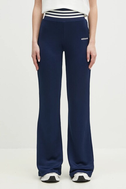 adidas Originals joggers FLARED PANTS navy blue color with an