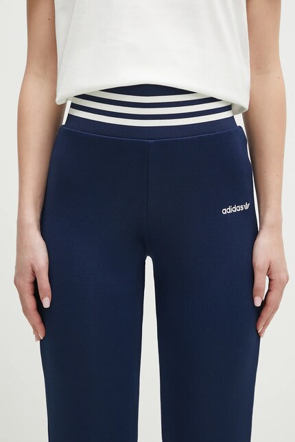 adidas Originals joggers FLARED PANTS navy blue color with an