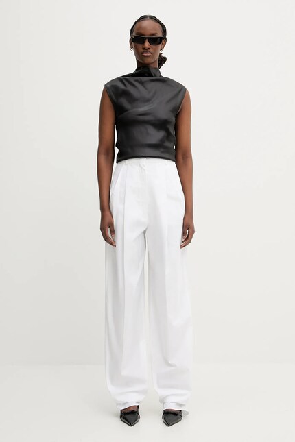 Sportmax cotton trousers Leone white color 2512131142600 at PRM US