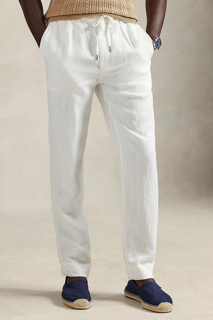 Polo Ralph Lauren linen trousers white color 710940611 at PRM US