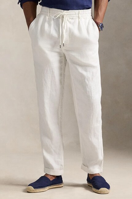Polo Ralph Lauren linen trousers white color 710940611 at PRM US