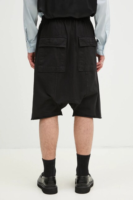 Rick Owens cotton shorts Drawstring Pods men's black color