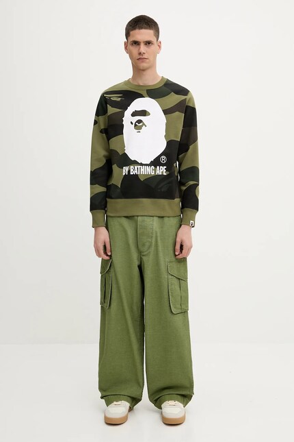 Kenzo cotton trousers green color FF55PA2459GD.48 at PRM US